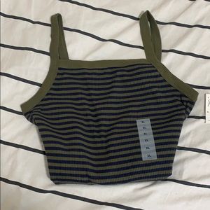 NWT OLD NAVY XL Green & Navy stripped tank top